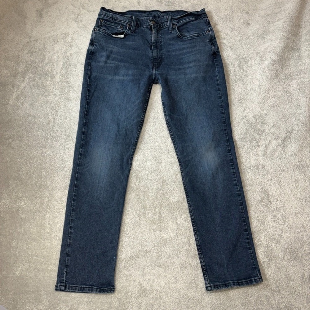 Levis 514 Jeans Mens 36X32 Blue Straight Mid Rise Dark Wash Stretch Denim